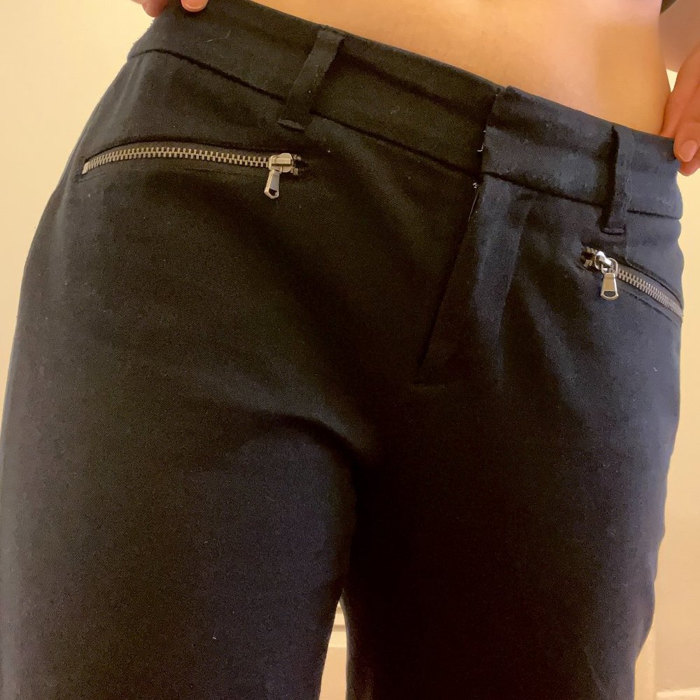 Cynthia Rowley Black Zipper Pocket Pants